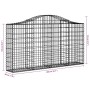 Gabion basket arch shape galvanized iron 200x30x100/120 cm by vidaXL, Pots and planters - Ref: Foro24-153385, Price: 60,37 €,...