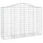 Gabion basket arch shape galvanized iron 200x50x140/160 cm by vidaXL, Pots and planters - Ref: Foro24-153397, Price: 84,66 €,...