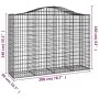 Gabion basket arch shape galvanized iron 200x50x140/160 cm by vidaXL, Pots and planters - Ref: Foro24-153397, Price: 84,66 €,...