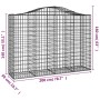 Gabione Korbbogenform aus verzinktem Eisen 200x50x140/160 cm von vidaXL, Töpfe und Pflanzgefäße - Ref: Foro24-153397, Preis: ...