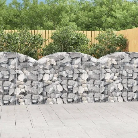 Gabion basket arch shape galvanized iron 150x50x100/120 cm by vidaXL, Pots and planters - Ref: Foro24-153455, Price: 53,71 €,...