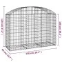 Gabion basket arch shape galvanized iron 150x50x100/120 cm by vidaXL, Pots and planters - Ref: Foro24-153455, Price: 53,71 €,...