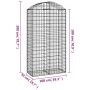 Gabion basket arch shape galvanized iron 100x50x180/200 cm by vidaXL, Pots and planters - Ref: Foro24-153439, Price: 56,72 €,...