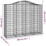 Gabion basket arch shape galvanized iron 200x50x160/180 cm by vidaXL, Pots and planters - Ref: Foro24-153398, Price: 93,17 €,...