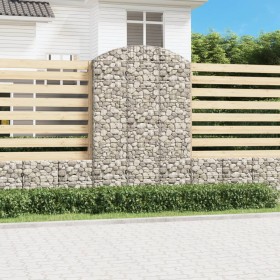 Gabion basket arch shape galvanized iron 150x30x220/240 cm by vidaXL, Pots and planters - Ref: Foro24-153451, Price: 76,27 €,...