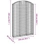 Gabion basket arch shape galvanized iron 150x30x220/240 cm by vidaXL, Pots and planters - Ref: Foro24-153451, Price: 77,33 €,...