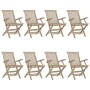 Sillas de jardín plegables 8 uds madera maciza teca 56x61x89 cm de vidaXL, Sillas de jardín - Ref: Foro24-3155072, Precio: 69...