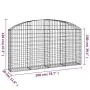 Gabion basket arch shape galvanized iron 200x30x100/120 cm by vidaXL, Pots and planters - Ref: Foro24-153465, Price: 59,24 €,...
