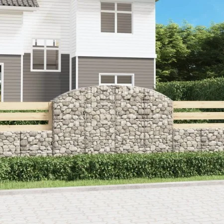 Gabion basket arch shape galvanized iron 200x30x120/140 cm by vidaXL, Pots and planters - Ref: Foro24-153466, Price: 88,00 €,...