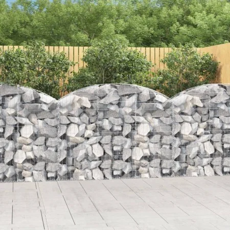Galvanized iron arch-shaped gabions basket 150x30x100/120 cm by vidaXL, Pots and planters - Ref: Foro24-153445, Price: 49,19 ...