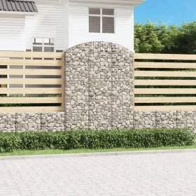 Gabion basket arch shape galvanized iron 150x50x200/220 cm by vidaXL, Pots and planters - Ref: Foro24-153460, Price: 83,41 €,...