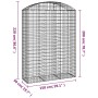 Gabion basket arch shape galvanized iron 150x50x200/220 cm by vidaXL, Pots and planters - Ref: Foro24-153460, Price: 84,76 €,...