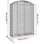 Gabione Korbbogenform aus verzinktem Eisen 150x50x200/220 cm von vidaXL, Töpfe und Pflanzgefäße - Ref: Foro24-153460, Preis: ...