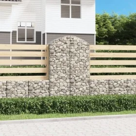 Gabion basket arch shape galvanized iron 100x50x160/180 cm by vidaXL, Pots and planters - Ref: Foro24-153438, Price: 51,05 €,...