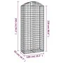 Cesta gaviones forma arco hierro galvanizado 100x50x220/240 cm de vidaXL, Maceteros y jardineras - Ref: Foro24-153441, Precio...