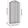 Gabione Korbbogenform aus verzinktem Eisen 100x50x220/240 cm von vidaXL, Töpfe und Pflanzgefäße - Ref: Foro24-153441, Preis: ...