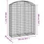 Gabion basket arch shape galvanized iron 150x50x180/200 cm by vidaXL, Pots and planters - Ref: Foro24-153459, Price: 106,59 €...
