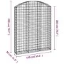 Galvanized iron arch-shaped gabion basket 150x30x180/200 cm by vidaXL, Pots and planters - Ref: Foro24-153449, Price: 92,13 €...