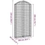 Gabion basket arch shape galvanized iron 100x30x200/220 cm by vidaXL, Pots and planters - Ref: Foro24-153430, Price: 70,51 €,...