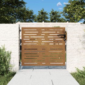 Puerta de jardín acero corten diseño cuadrado 85x100 cm