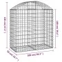 Cesta gaviones forma arco hierro galvanizado 100x50x100/120 cm de vidaXL, Maceteros y jardineras - Ref: Foro24-153435, Precio...