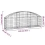 Gabion basket in arched shape, made of galvanized iron, measuring 150x30x40/60 cm. by vidaXL, Pots and planters - Ref: Foro24...