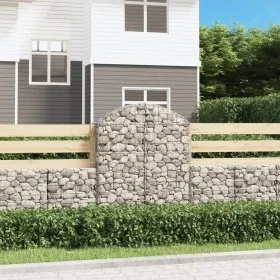 Gabion basket arch shape galvanized iron 100x30x120/140 cm by vidaXL, Pots and planters - Ref: Foro24-153426, Price: 38,50 €,...