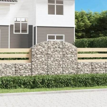 Gabion basket arch shape galvanized iron 150x30x120/140 cm by vidaXL, Pots and planters - Ref: Foro24-153446, Price: 73,41 €,...