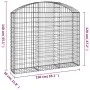 Gabion basket arch shape galvanized iron 150x30x120/140 cm by vidaXL, Pots and planters - Ref: Foro24-153446, Price: 73,41 €,...