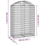 Gabionenkorb Bogenform verzinktes Eisen 100x50x140/160 cm von vidaXL, Töpfe und Pflanzgefäße - Ref: Foro24-153437, Preis: 48,...