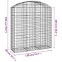 Gabione Korbbogenform aus verzinktem Eisen 150x50x160/180 cm von vidaXL, Töpfe und Pflanzgefäße - Ref: Foro24-153458, Preis: ...