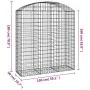 Gabione Korbbogenform aus verzinktem Eisen 150x50x160/180 cm von vidaXL, Töpfe und Pflanzgefäße - Ref: Foro24-153458, Preis: ...