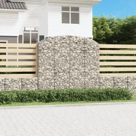 Gabion basket arch shape galvanized iron 200x50x180/200 cm by vidaXL, Pots and planters - Ref: Foro24-153479, Price: 132,80 €...