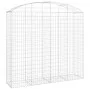Gabion basket arch shape galvanized iron 200x50x180/200 cm by vidaXL, Pots and planters - Ref: Foro24-153479, Price: 132,77 €...