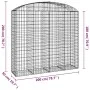 Gabion basket arch shape galvanized iron 200x50x180/200 cm by vidaXL, Pots and planters - Ref: Foro24-153479, Price: 132,77 €...