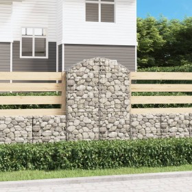 Gabion basket arch shape galvanized iron 100x30x140/160 cm by vidaXL, Pots and planters - Ref: Foro24-153427, Price: 54,04 €,...