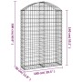 Gabion basket arch shape galvanized iron 100x30x140/160 cm by vidaXL, Pots and planters - Ref: Foro24-153427, Price: 54,04 €,...