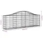 Galvanized iron arch-shaped gabion basket 200x30x60/80 cm by vidaXL, Pots and planters - Ref: Foro24-153383, Price: 84,23 €, ...