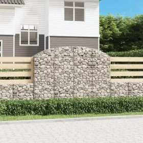 Galvanized iron arch-shaped gabions basket 200x30x140/160 cm by vidaXL, Pots and planters - Ref: Foro24-153467, Price: 99,95 ...