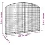 Cesta gaviones forma arco hierro galvanizado 200x30x140/160 cm de vidaXL, Maceteros y jardineras - Ref: Foro24-153467, Precio...