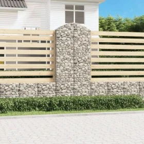Gabion basket arch shape galvanized iron 100x30x220/240 cm by vidaXL, Pots and planters - Ref: Foro24-153431, Price: 74,91 €,...
