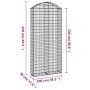 Gabion basket arch shape galvanized iron 100x30x220/240 cm by vidaXL, Pots and planters - Ref: Foro24-153431, Price: 74,91 €,...