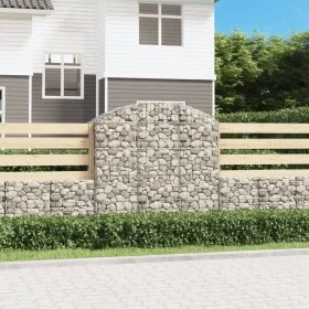 Gabion basket arch shape galvanized iron 150x50x140/160 cm by vidaXL, Pots and planters - Ref: Foro24-153457, Price: 86,37 €,...