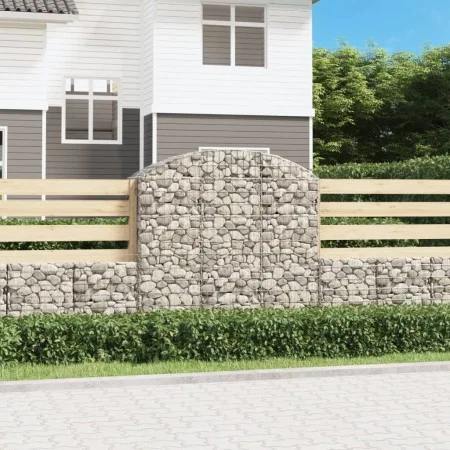 Gabion basket arch shape galvanized iron 150x50x140/160 cm by vidaXL, Pots and planters - Ref: Foro24-153457, Price: 86,37 €,...