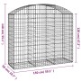 Galvanized iron arch-shaped gabion basket 150x50x120/140 cm by vidaXL, Pots and planters - Ref: Foro24-153456, Price: 59,57 €...