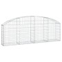 Gabion basket in arched shape, made of galvanized iron, 200x30x60/80 cm. by vidaXL, Pots and planters - Ref: Foro24-153463, P...