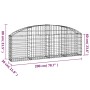 Gabion basket in arched shape, made of galvanized iron, 200x30x60/80 cm. by vidaXL, Pots and planters - Ref: Foro24-153463, P...