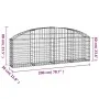 Gabion basket in arched shape, made of galvanized iron, 200x30x60/80 cm. by vidaXL, Pots and planters - Ref: Foro24-153463, P...