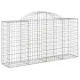 Gabion basket arch shape galvanized iron 200x50x100/120 cm by vidaXL, Pots and planters - Ref: Foro24-153495, Price: 61,36 €,...