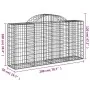 Gabion basket arch shape galvanized iron 200x50x100/120 cm by vidaXL, Pots and planters - Ref: Foro24-153495, Price: 61,36 €,...